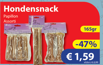 Aanbieding: Hondensnack Papillon Assorti PRESSED STICKS