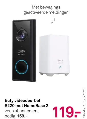 Aanbieding: Videodeurbel S220 met HomeBase 2