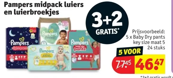 Promotie: Pampers midpack luiers en luierbroekjes