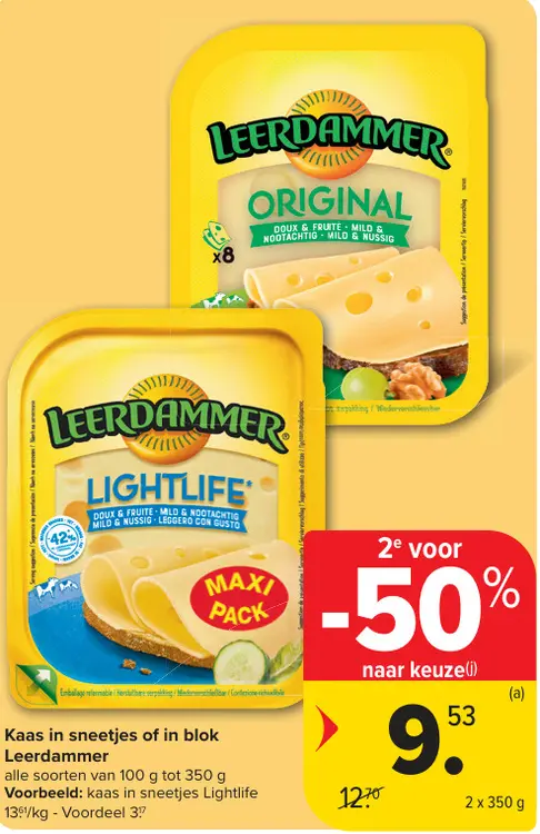 Promotie: Kaas in sneetjes of in blok Leerdammer