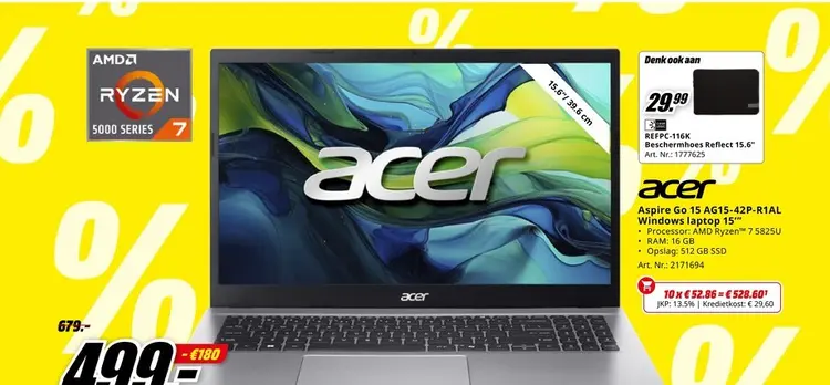 Promotie: Aspire Go 15 AG15-42P-R1AL Windows laptop 15"