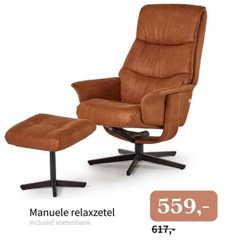 Aanbieding: Manuele relaxzetel Inclusief voetenbank 