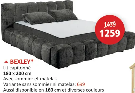 Offre: Lit capitonné