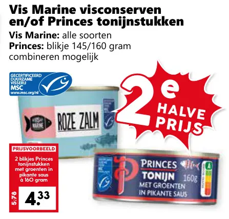 Aanbieding: Vis Marine visconserven en/of Princes tonijnstukken