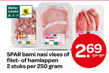 Aanbieding: SPAR bami nasi vlees of filet- of hamlappen