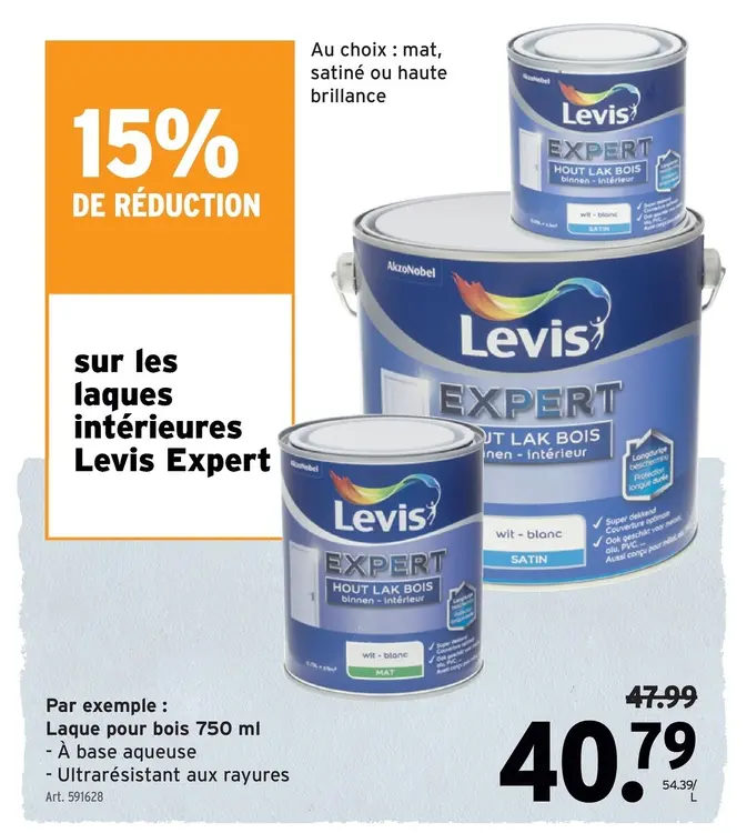 Offre: Laque pour bois Levis Expert