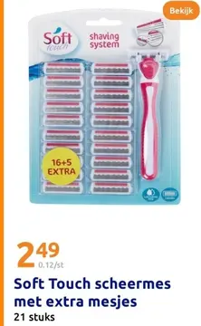 Aanbieding: Soft Touch scheermes met extra mesjes