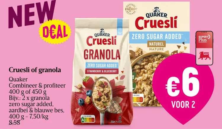 Aanbieding: Cruesli of granola
