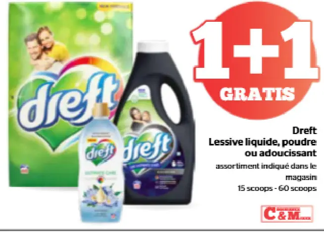 Offre: Lessive liquide, poudre ou adoucissant