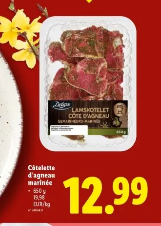 Offre: Côtelette d'agneau marinée