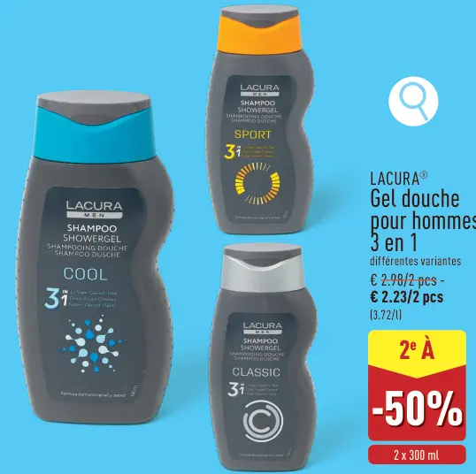 Offre: Gel douche pour hommes 3 en 1