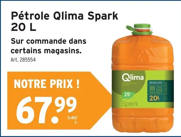 Offre: Pétrole Qlima Spark 20 L
