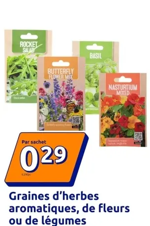 Offre: Graines d'herbes aromatiques, de fleurs ou de
