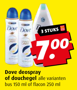 Aanbieding: Dove deospray of douchegel alle varianten