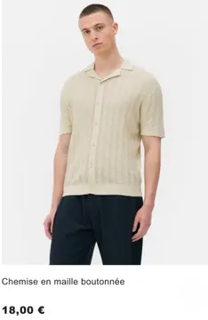 Offre: Chemise en maille boutonnée