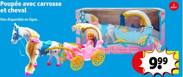 Offre: Poupée avec carrosse et cheval