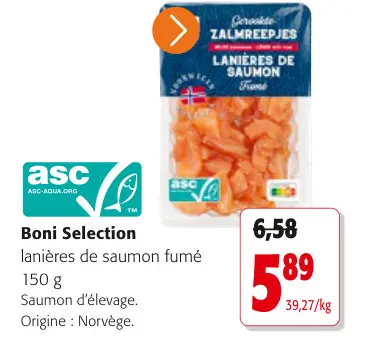 Offre: lanières de saumon fumé