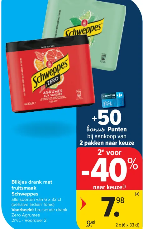 Promotie: Blikjes drank met fruitsmaak