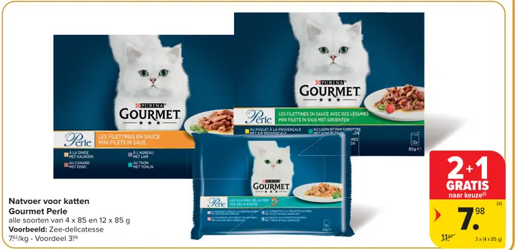 Promotie: Natvoer voor katten Gourmet Perle