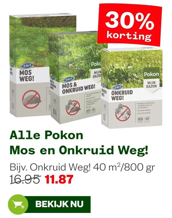 Aanbieding: Alle Pokon Mos en Onkruid Weg!