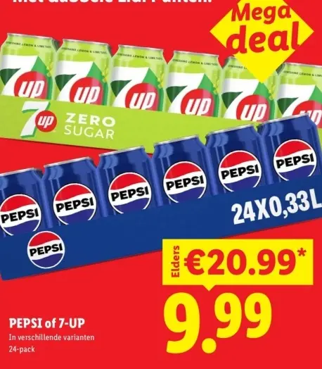 Aanbieding: PEPSI of 7-UP