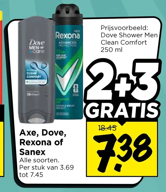 Aanbieding: Axe, Dove, Rexona of Sanex