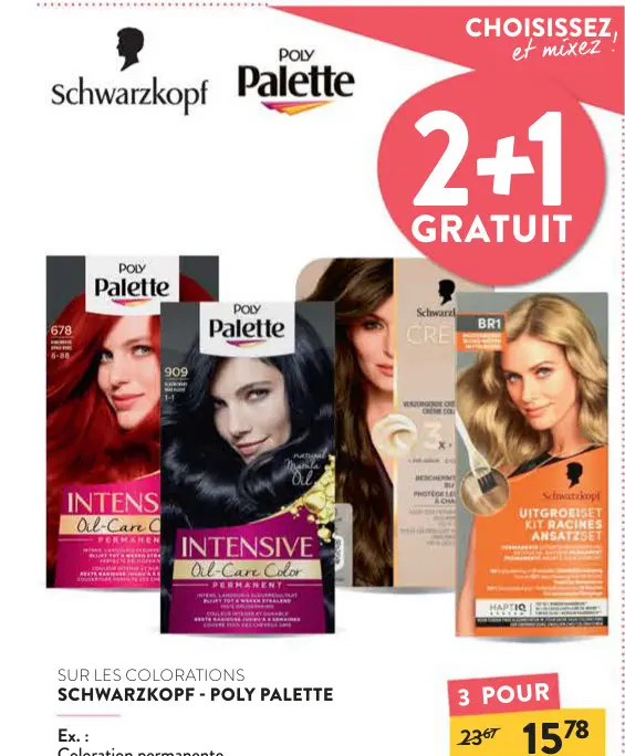 Offre: Colorations Schwarzkopf - poly palette