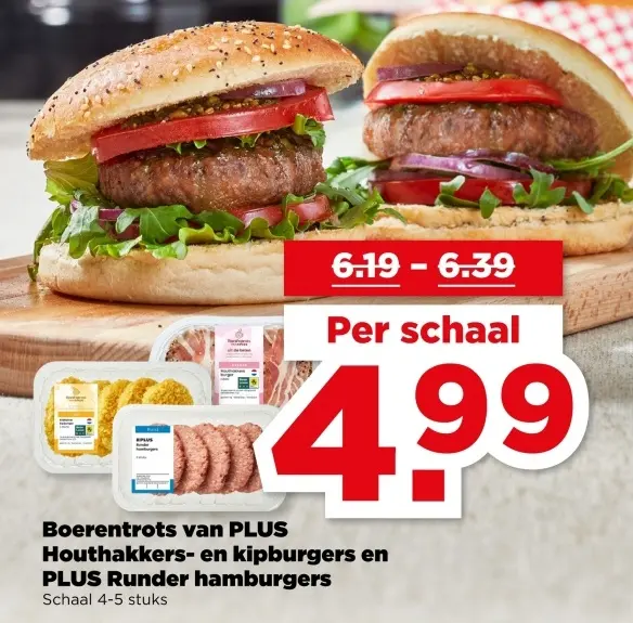 Boerentrots Houthakkers- en kipburgers en Runder hamburgers