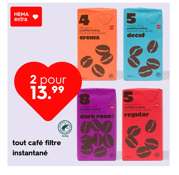 Offre: Café filtre instantané
