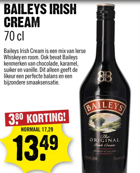 Aanbieding: Baileys Irish Cream 70 cl