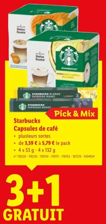 Offre: Capsules de café