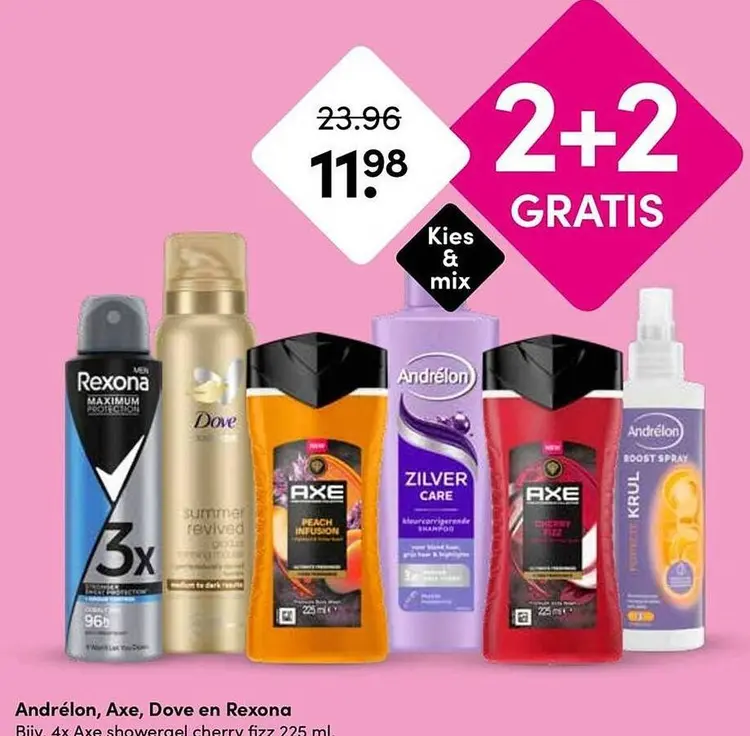 Aanbieding: Andrélon, Axe, Dove en Rexona