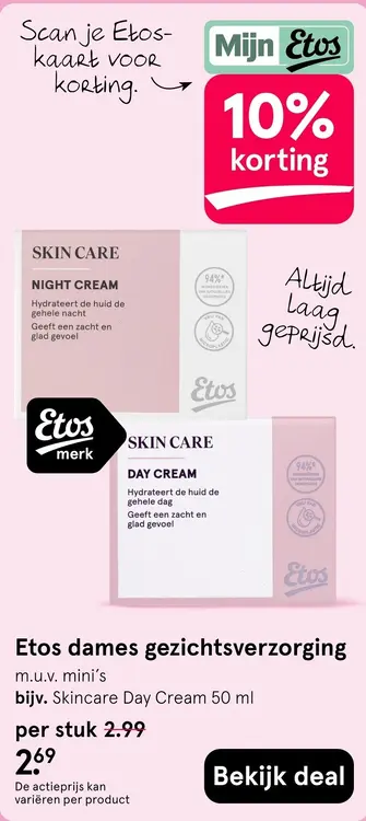 Aanbieding: Etos dames gezichtsverzorging