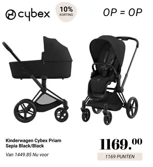 Aanbieding: Kinderwagen Cybex Priam Sepia Black/Black
