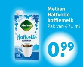 Aanbieding: Melkan Halfvolle koffiemelk
