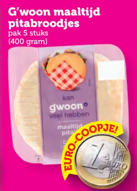 Aanbieding: G'woon maaltijd pitabroodjes