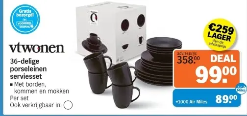 Aanbieding: 36-delige porseleinen serviesset