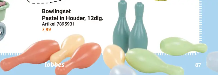 Aanbieding: Bowlingset Pastel in Houder
