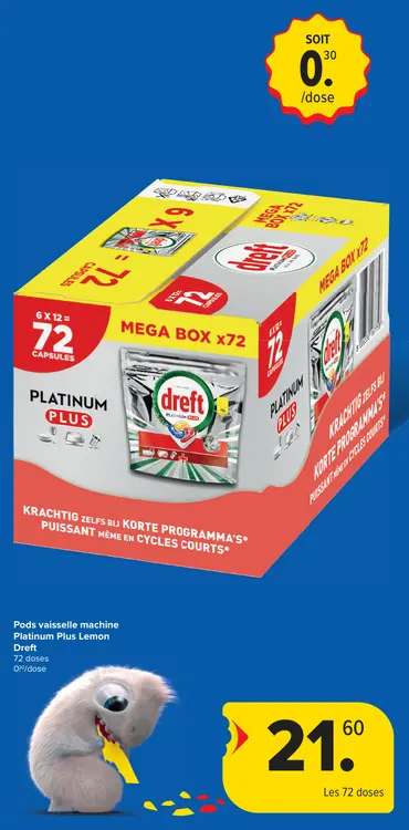 Offre: Pods vaisselle machine Platinum Plus Lemon