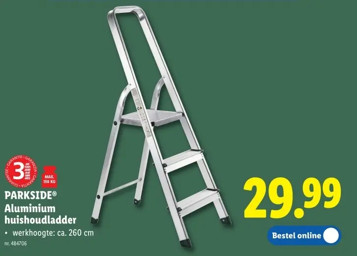Promotie: Aluminium huishoudladder