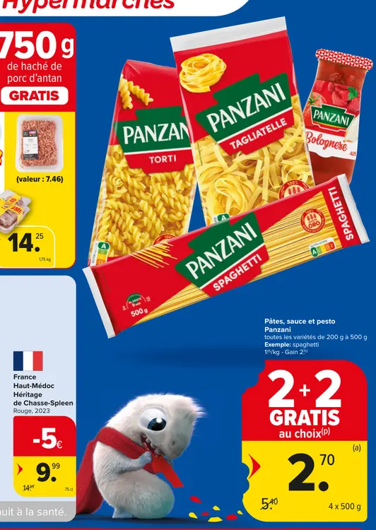 Offre: Pâtes, sauce et pesto