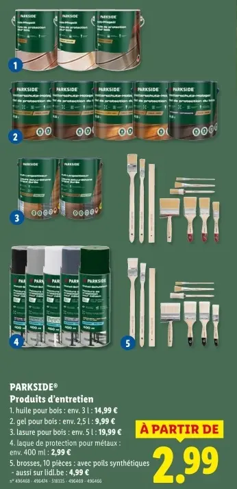 Offre: Produits d'entretien