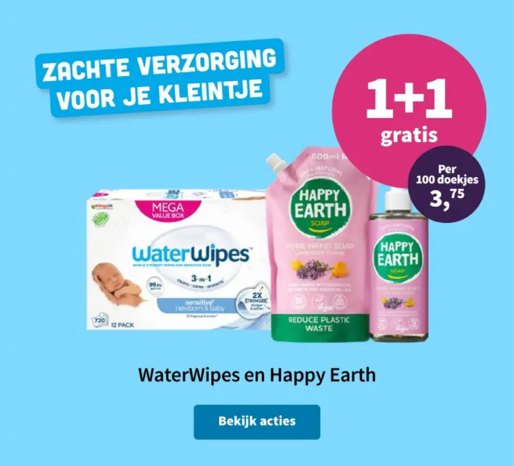 Promotie: WaterWipes en Happy Earth