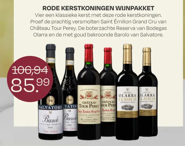 Aanbieding: Rode kerstkoningen wijnpakket
