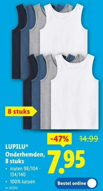 Promotie: Onderhemden 8 stuks