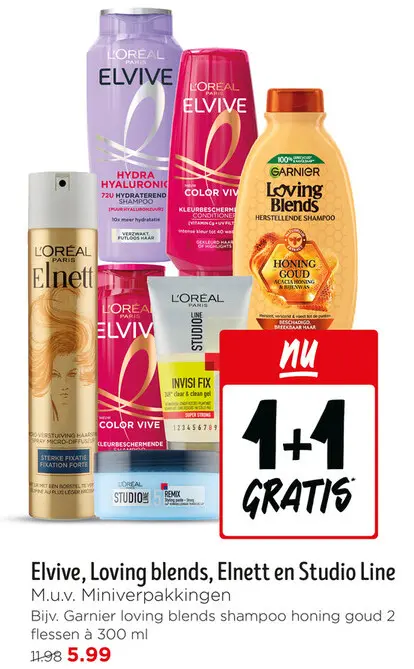 Aanbieding: Elvive, Loving blends, Elnett en Studio Line