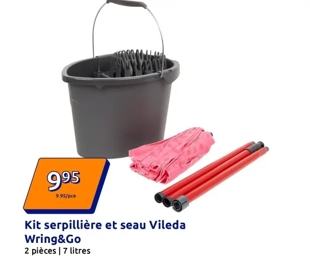 Offre: Kit serpillière et seau Vileda Wring&Go