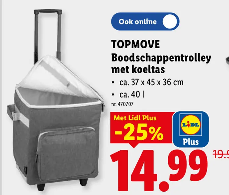 Promotie: Boodschappentrolley met koeltas