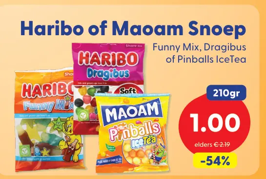 Aanbieding: Haribo of Maoam Snoep