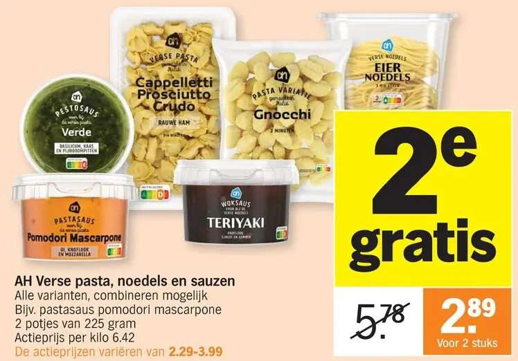 Promotie: Verse pasta, noedels en sauzen